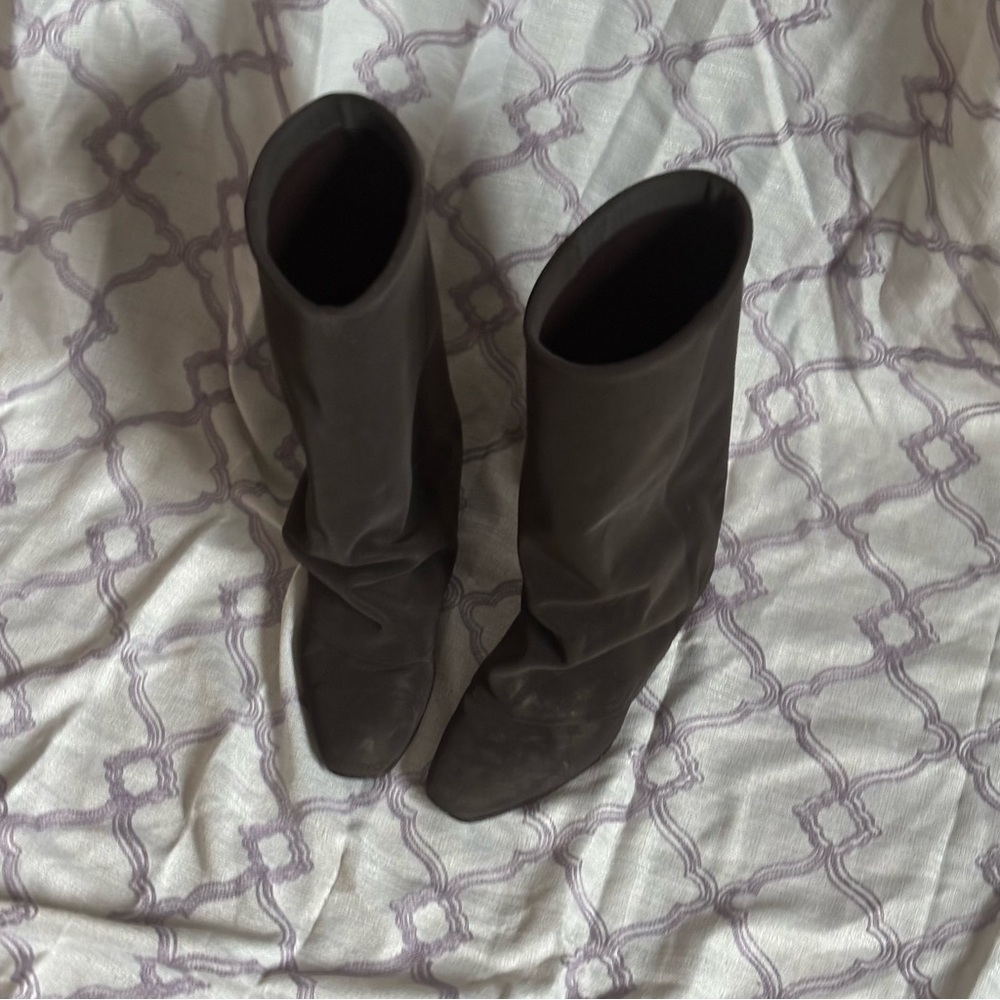 Dark brown slouch boots